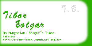 tibor bolgar business card